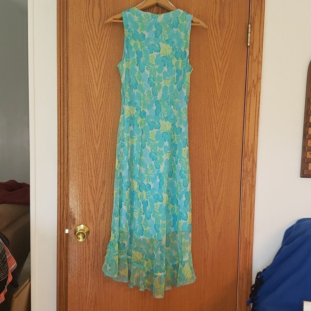 Lovely Dressbarn Blue Yellow Floral Formal Dress Sz 6 - Picture 4 of 8